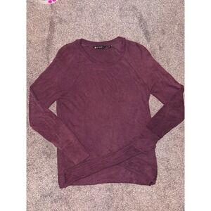 Athleta Women's Maroon Long Sleeve Sweatshirt - XS